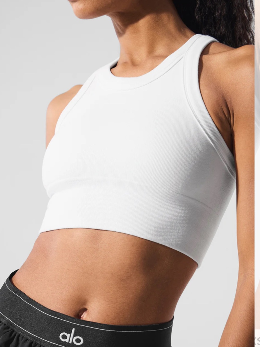 ALO Seamless Delight High Neck Bra in White